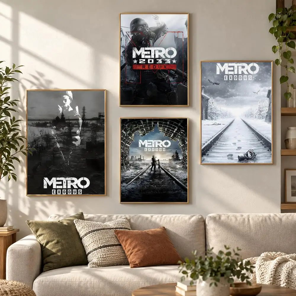 Metro Exodus Gaming Series Retro Action Character Fan Poster Contemporary Wall Art Print for Bedroom & Living Room, Unframed