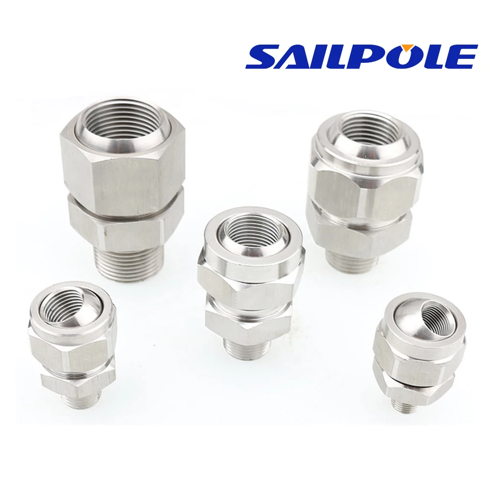 155 adjustable ball joint Stainless steel universal adapter rotary fan-shaped cone 1/8 1/4 3/8 1/2 3/4 1 1.2 1.5 2 inch thread n