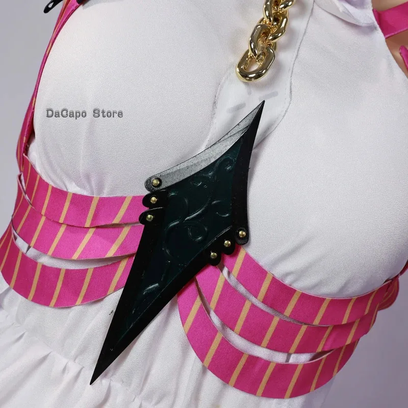 Wuwa Carlotta Montelli Wig Kostum Cosplay Sepatu Wuthering Waves Pakaian Permainan Anime Pakaian Pesta Halloween Anak Perempuan Disfraz