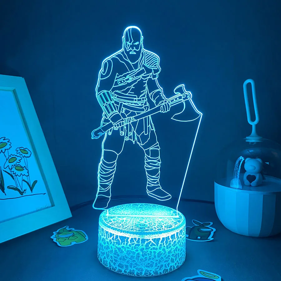 Hot Game God Of War 4 3D Led Neon Nightlights Birthday Cool Gift For Boyfriend Kid Bedroom Decor Kratos Gamer Fans Lava Lamp