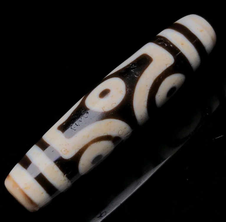 Magic Ancient Tibetan DZI Beads Old Agate Vajra 6 Eye Totem Talisman Pendant