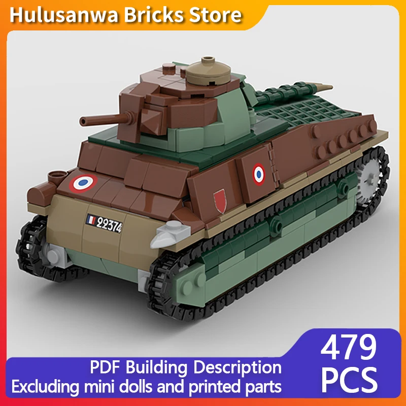 

S35 WW2 Военные танки Модель MOC Строительные кирпичи Военное оборудование Модульная технология Подарки Праздничная сборка Детские игрушки Костюм