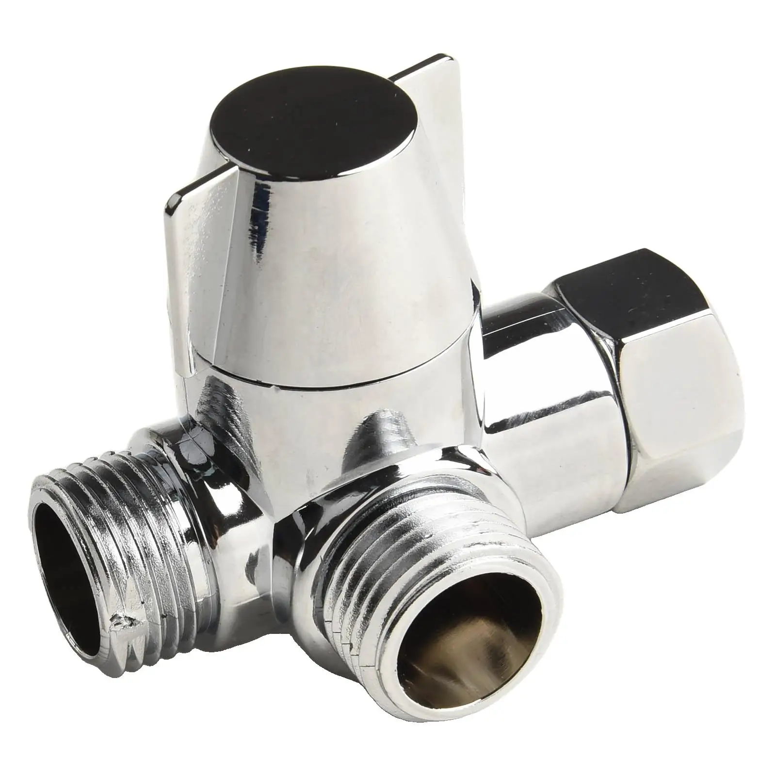 3 Way Shower Diverter Valve with G1/2 T Adapter for Tap and Shower Hose Splitter for Multiple Water Flow Settings