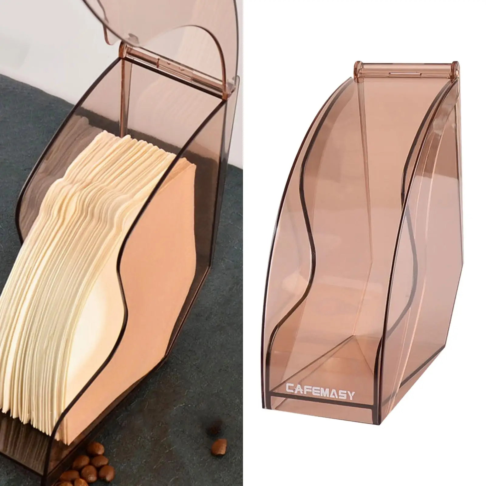 Suporte de filtro de café de grande capacidade com capa à prova de poeira caixa de filtro para café cozinha hotel escritório organização