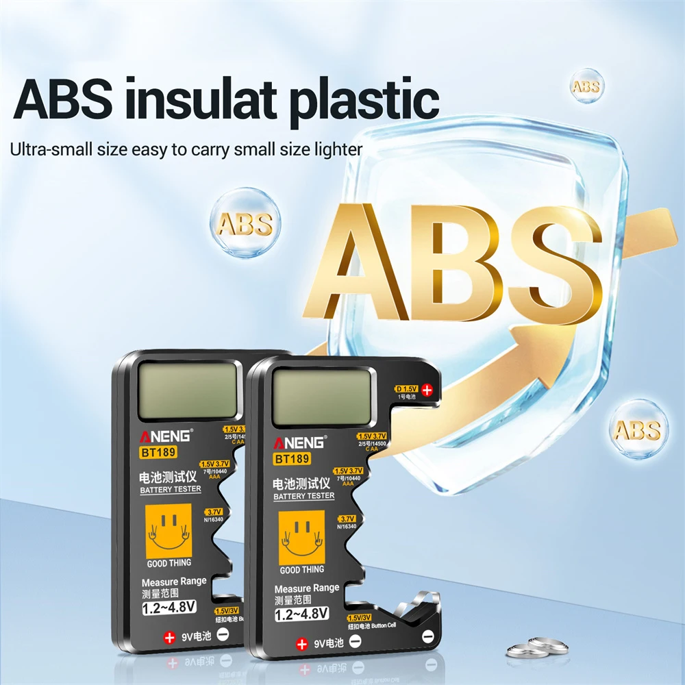 ANENG BT189 LCD Display Battery Tester Universal Battery Checker for AA AAA 9V 1.5V/3V Button Cell Batteries