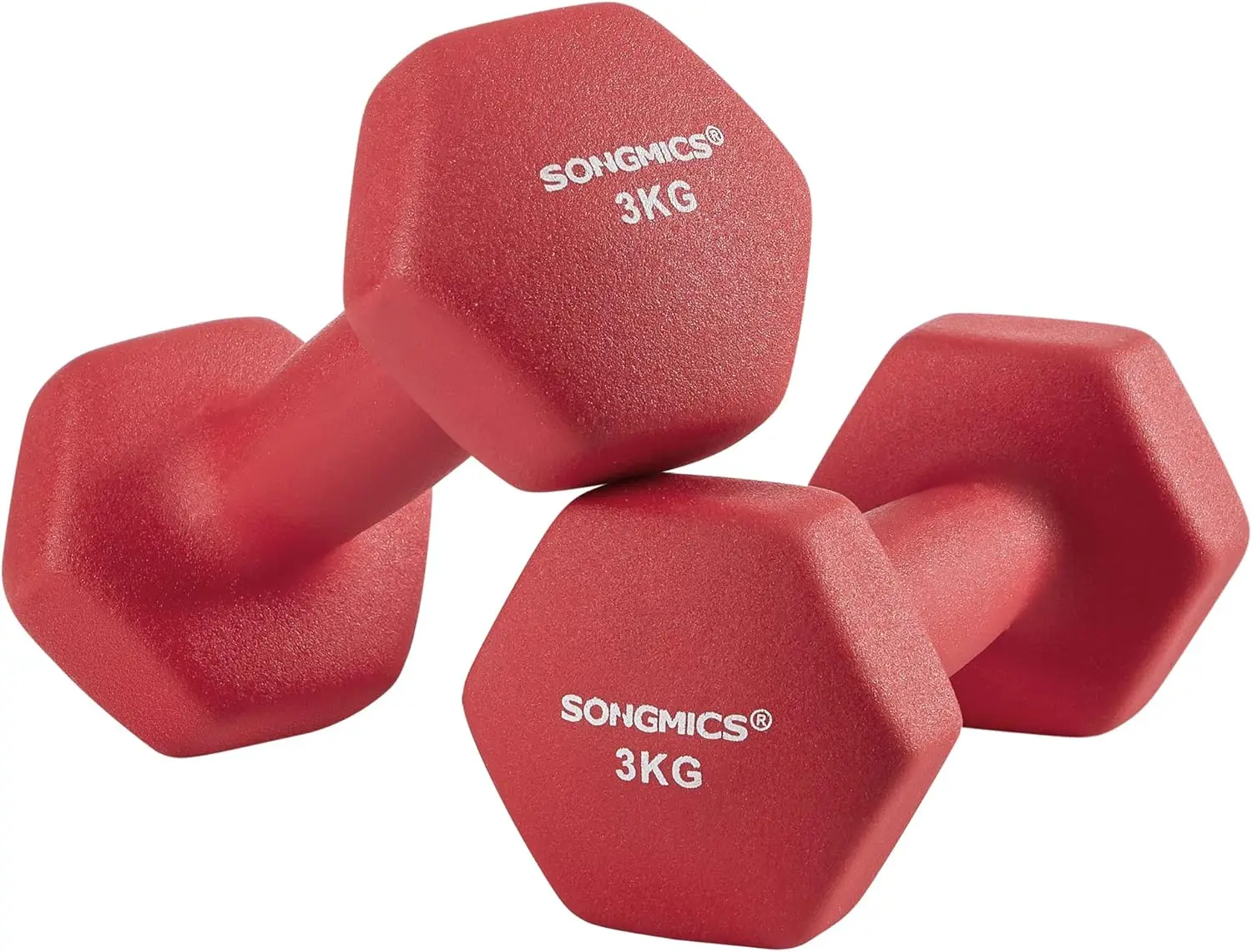 SONGMICS Dumbbell dumbbells, (Set of 2 Neoprene Coating, Dumbbell Set, Short dumbbells, Hexagon)