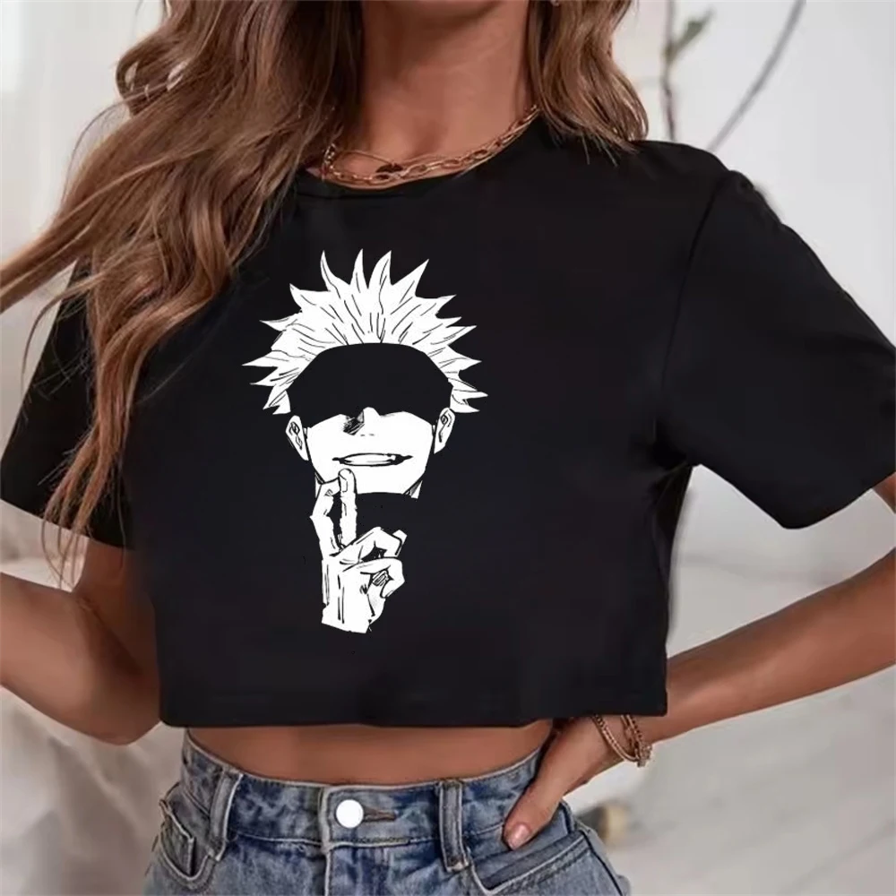 Jujutstu Kaisen crop top women clearance sales y2k alternative  goth streetwear t-shirt korean fashion harajuku gyaru japan meme
