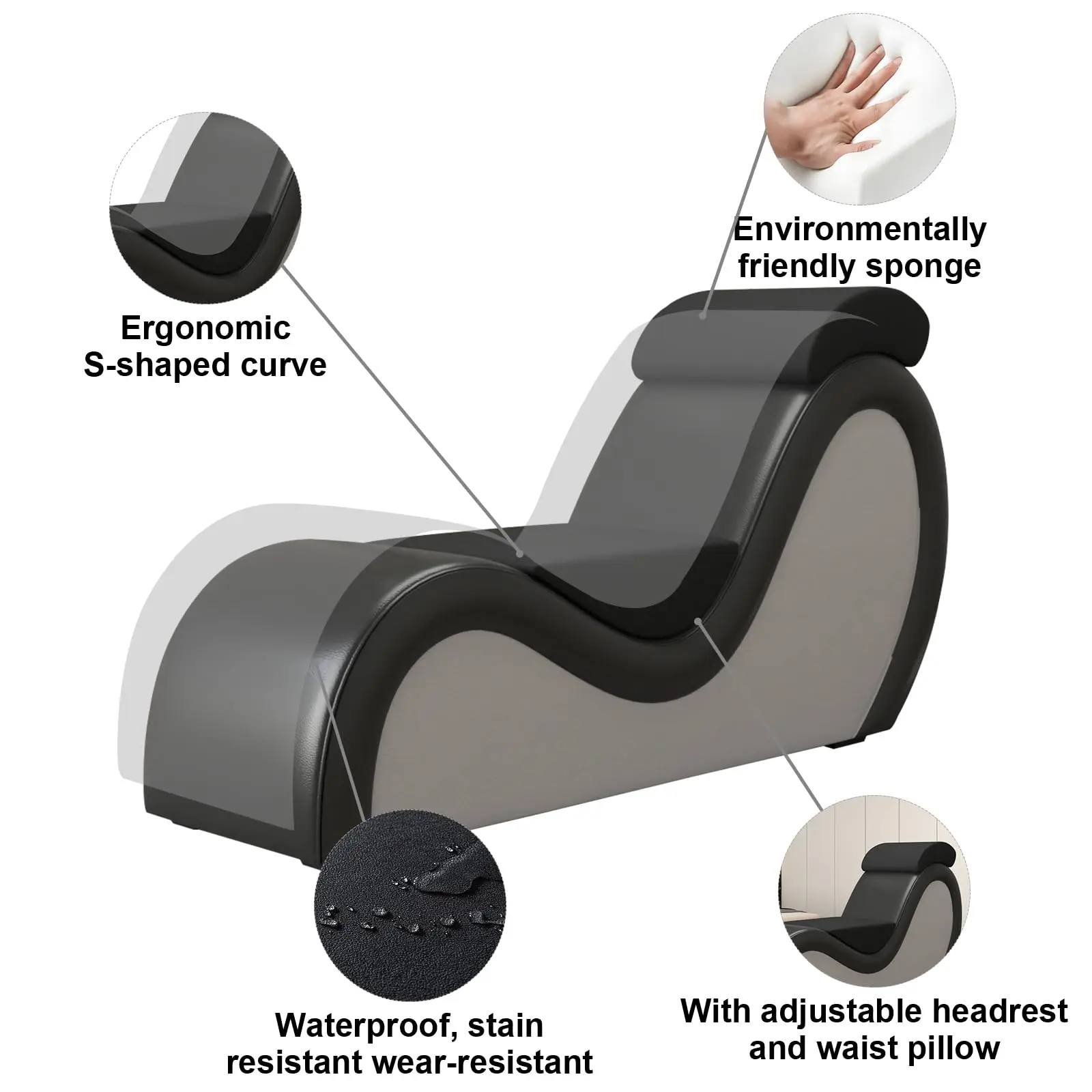 Adult Tantrar Chairs for Living Room Faux Leather Liberator Chaise Lounge for Yoga Meditation Relaxation Exercise Hotel Use Tan