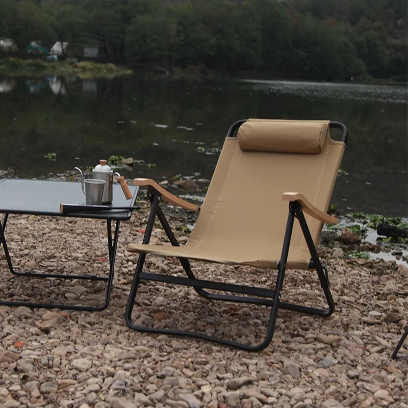 

Outdoor Portable Folding Chair With Four-Level Adjustable Backrest Aluminum Alloy Reclining Chair For Camping Picnic Fishing Use