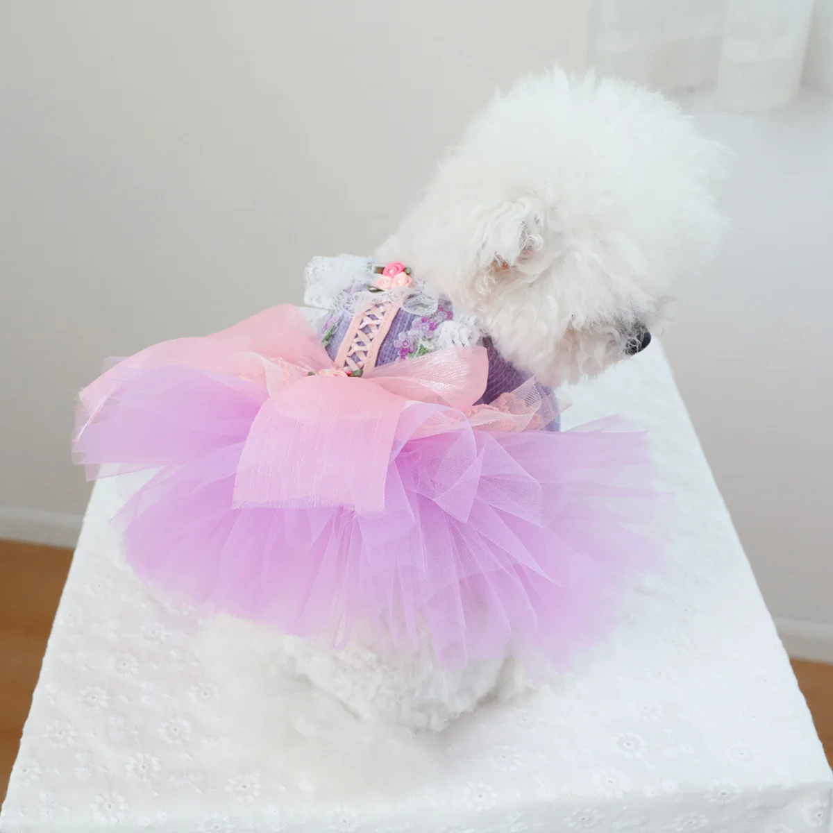 1PC Pet Clothing Spring and Autumn Purple Pepe Princess Wedding Dress Princess Dress Suitable for Small and Medium sized Dogs