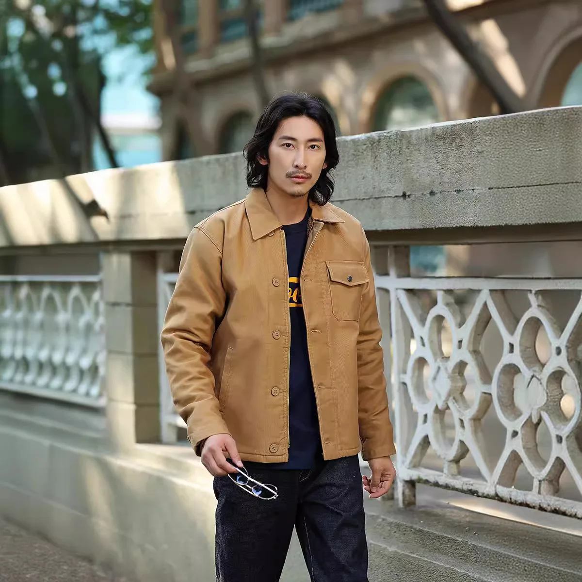 

Thiened Woolen Men's Jaet Sea Deing Cotton Clothes Outerwear Sli Polyester Lined Long Zipper Closure Color