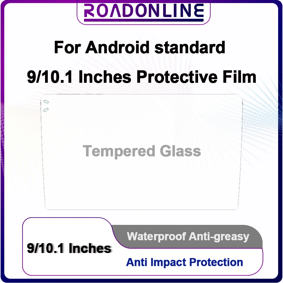 Android Radio Standard Size 9 Inch 10.1 Inch Tempered Glass Protective Film, Waterproof And Oil-Proof Screen Protection