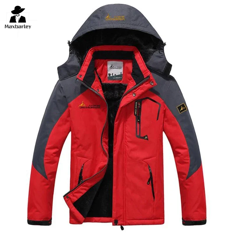 Jaquetas de outono masculinas de lã de pelúcia inverno parka windbreak mais veludo grosso quente casaco de pele preta masculino com capuz anorak à prova dwaterproof água