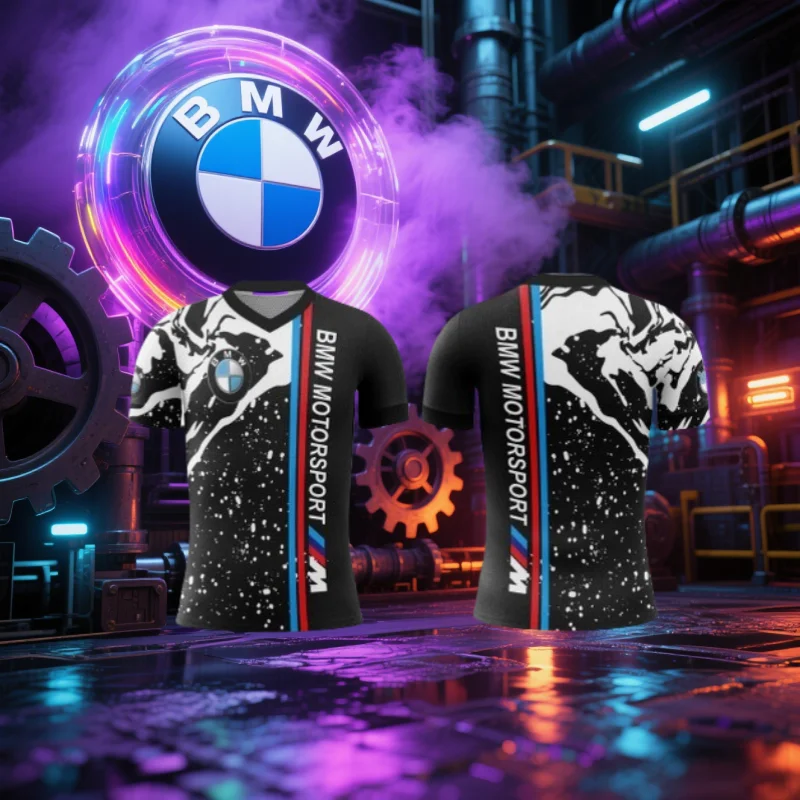 

New BMW Motorcycle T-shirt Men's T-shirt Off-road BMW Fashion Print T-shirt Summer Sweat-absorbing Breathable Quick-drying 2025