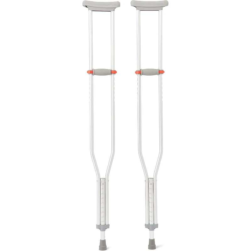 

Medline Lightweight Aluminum Red Dot Crutches, for Patients 5’10”–6’6” Tall, Walking Aid for Adults & Seniors with