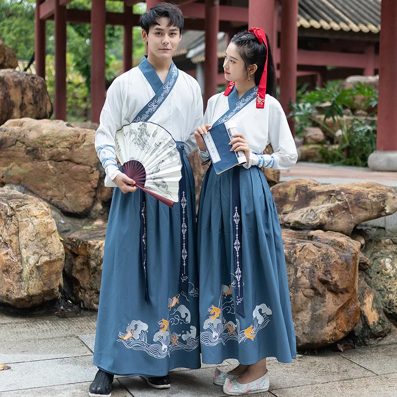 Phụ Nữ Truyền Thống Hanfu Đầm Người Hán Phục Trang Cặp Đôi CP Dân Gian Đầm Đường Phù Hợp Với Kiếm Sĩ Áo Choàng Áo Choàng Kimono Coaplsy Giai Đoạn