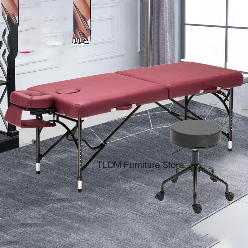 Massage Furniture Spa Lettino Hairdressing Bed Marquise Portable Stretcher Aesthetic Barber Massager Pieghevole Beauty Treatment