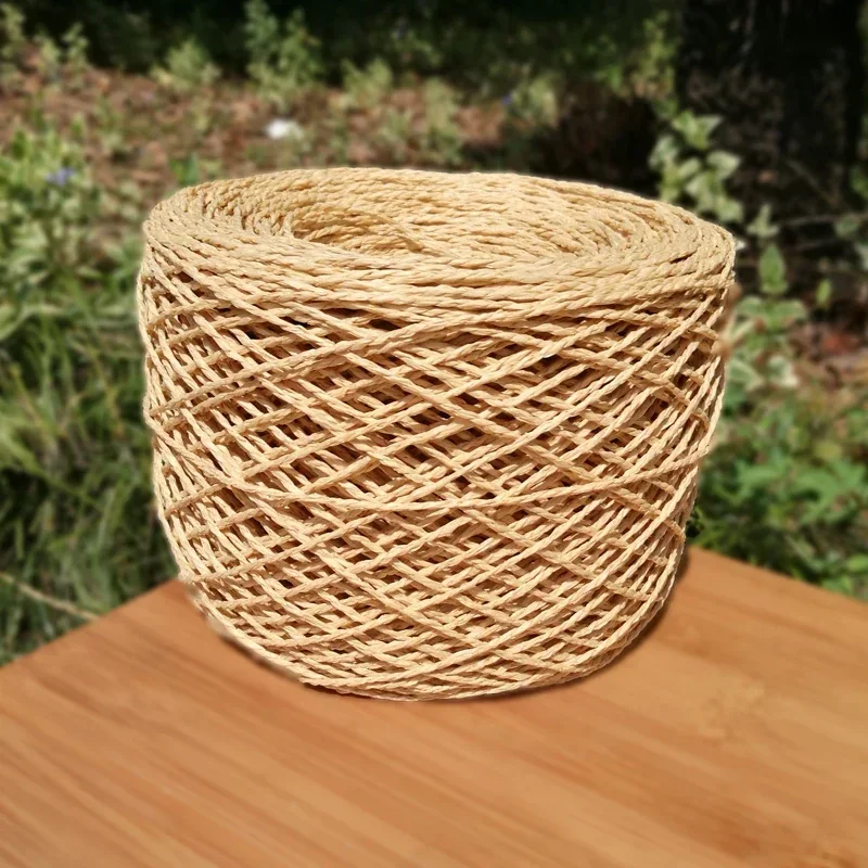 280m Raffia Yarn Paper Grass Cotton for Knitting and Crochet Diy Straw Hat Bag Slippers Weave medium thick Thread summer 150g