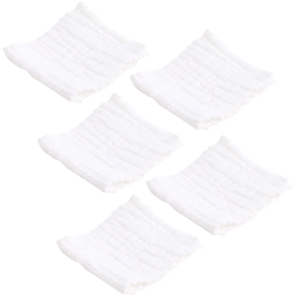 

5pcs Water Washable Cotton Diapers 12 Layers Gauze Baby Nappy Pads Absorbent Burp Cloth Newborn Bibs Soft Breathable Infant