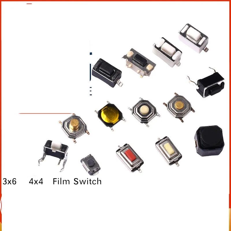 1000pcs Mini Tactile Switch 2x3/3x4/3x6/4x4/6x6mm 2-pin 4-pin Side-press Button Membrane Switch
