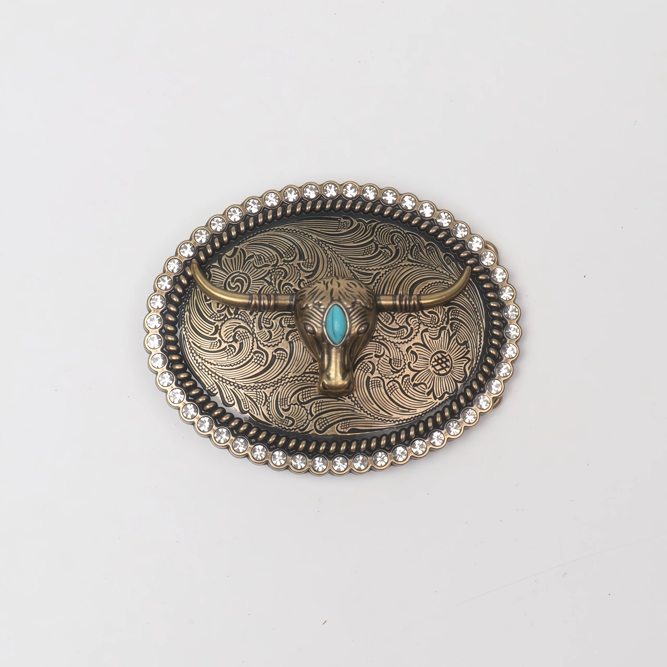 A Belt Buckle in a Retro Western Style, Made of Metal, for a Belt.