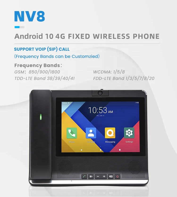 4g Lte Volte Wifi BT Hotspot Smart Android fixo sem fio desktop telefone vídeo telefone sem fio