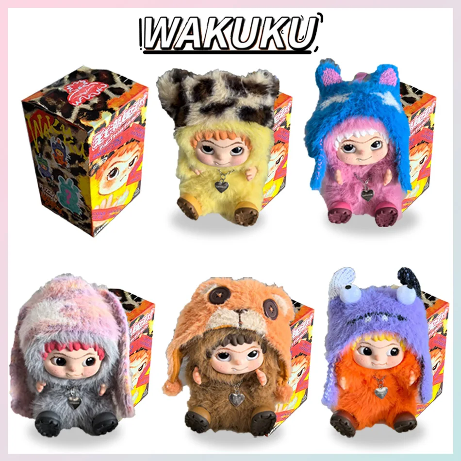 WAKUKU V1 Trendy Party Series Blind Box Handmade Plush Doll - Mystery Gift for Hair Fashion Lovers Vinyl Face Collectible Toy