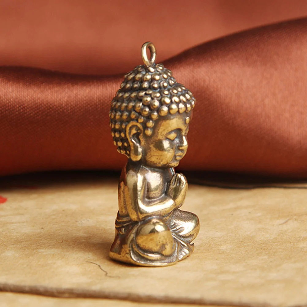 

6 Pcs Buddha Keychain Jewellery Keyring Pendant Brass Diy Mini Bag