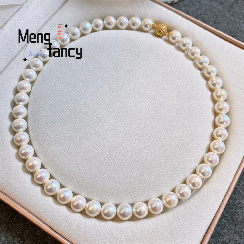 Natural Magnetic Clasp Mother of Pearls Pastel Pearl Necklace Versatile Simple Temperament Exquisite Luxury Fashion Fine Jewelry