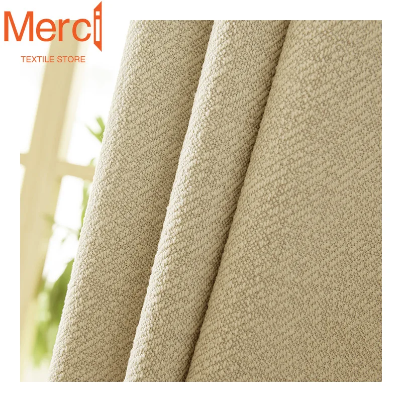 Japanese Cotton and Linen Curtains for Living Dining Room Bedroom Log Wind Blackout Insulation Milk Tea Cream Curtain Custom