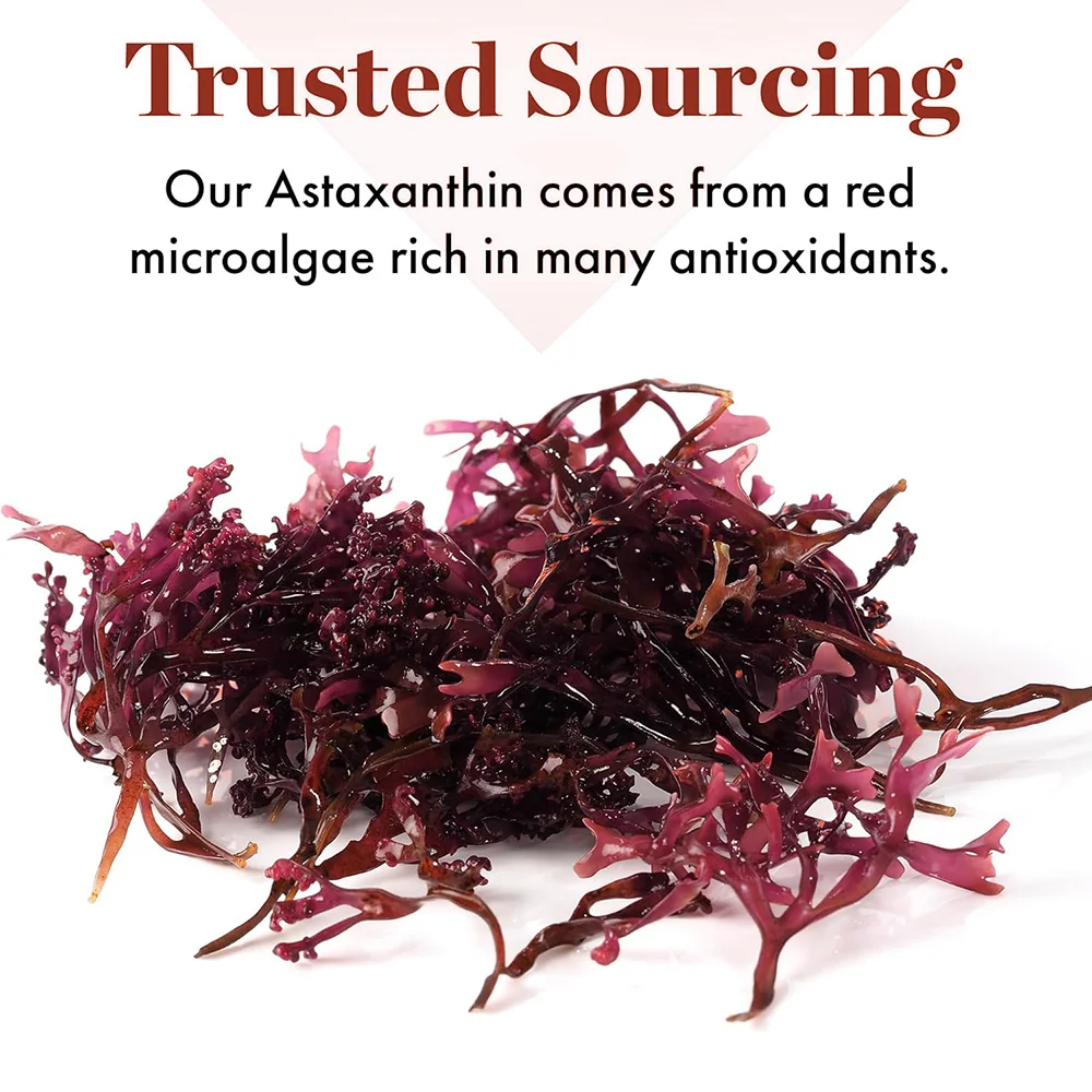 Astaxanthin Capsules 12mg Promotes Cardiovascular Health and Accelerates Metabolism Support Eye, Joint & Skin Health
