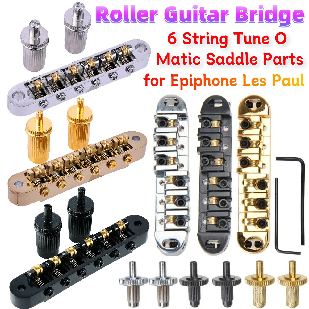 Tune O Matic Bridge 6 String Replacement Electric Guitar Bridge Musical Instrument Guitar Parts Accessory for Epiphone Les Paul