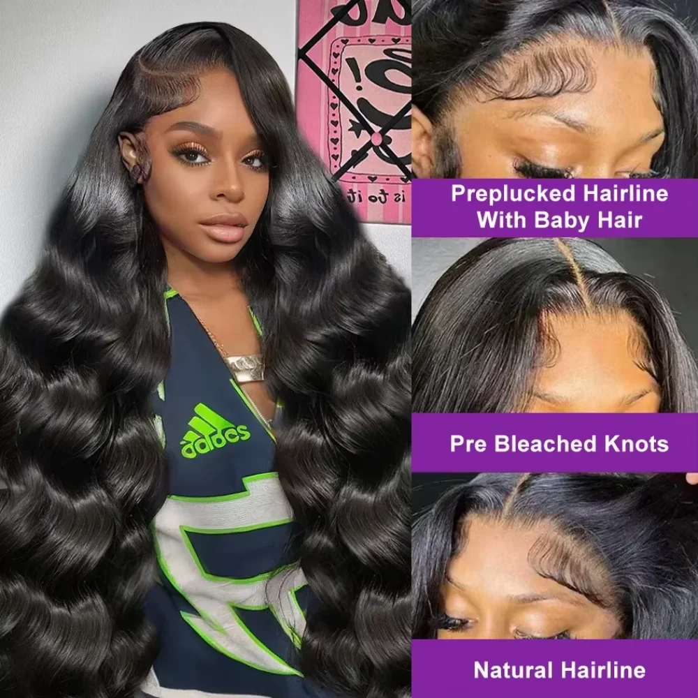 Body Wave 360 5x5 HD Lace Front Human Hair Wig Brazilian 13x6 13x4 Lace Frontal Wigs For Women Preplucked 200% 40 46 50 Inch