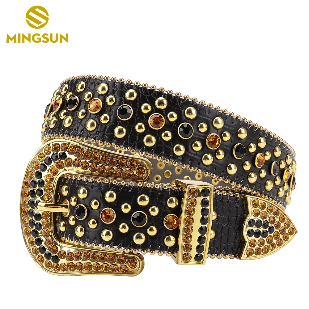 

Western Cowboy Rhinestone Belts Luxury Designer Cowgirl Crystal Studded Belt Fashion Diamond Belt Jeans Accessories Cinturones