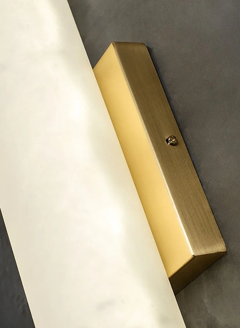 Cylindrical Natural Marble LED Wall Lights Copper