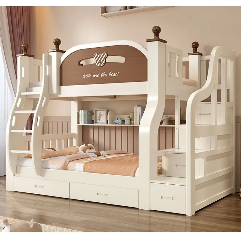 Bunk bed, solid wood multi-function bed