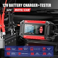 FOXSUR Car Battery Charger 12V 6A FTC-1206 Motorcycle Truck AGM LiFePO4 Lead Acid Batteries Maintainer Digital LCD Display