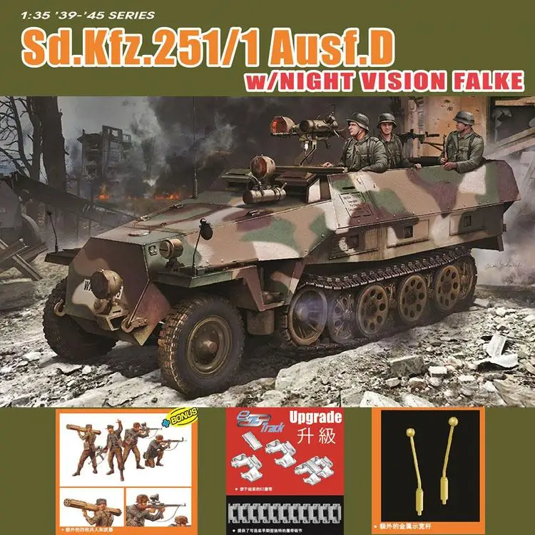 DRAGON 6984 1/35 Scale Sd.Kfz.251 Ausf.D w/Night Vision Falke Plastic Model Kit