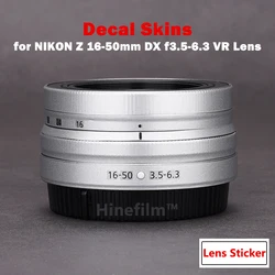 Nikkor Z DX 16-50 렌즈 랩 스티커 용 Hinefilm 스킨 Nikon Z DX 16-50mm f/3.5-6.3 VR 렌즈 커버 필름 용 1650 데칼 스킨