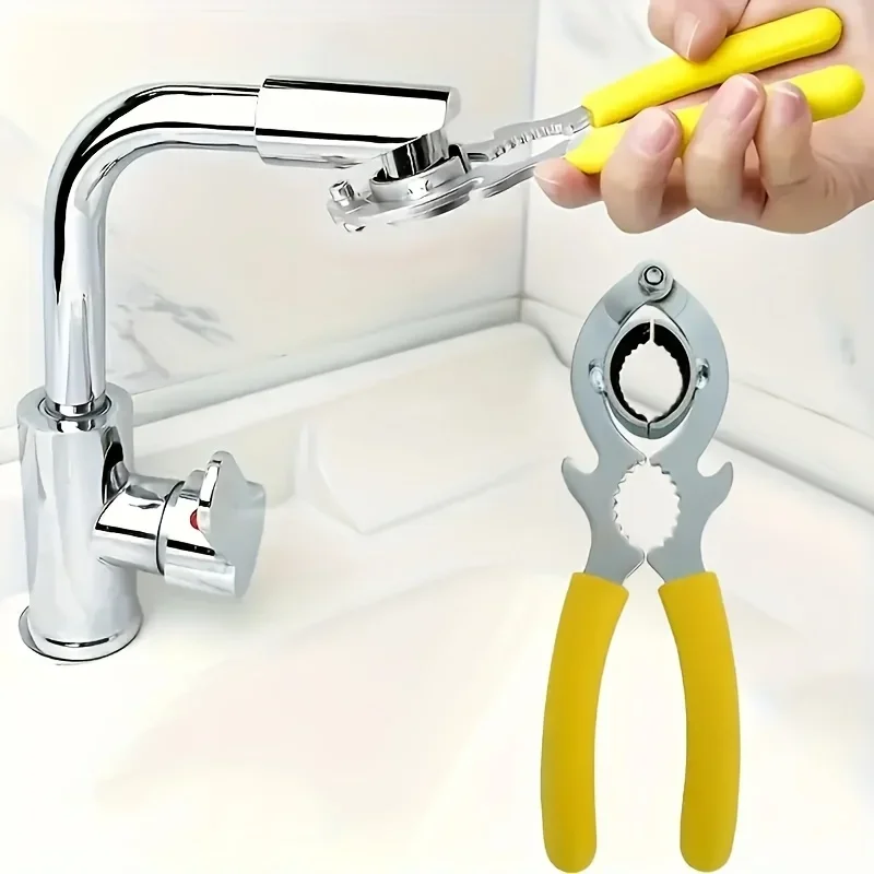 3-in-1-Werkzeug: Wasserhahn-Bubbler-Schlüssel, Flaschenöffner und Zange, Küchenarmatur-Belüfter- und Filterentfernungswerkzeug, Reparatur-Spanner