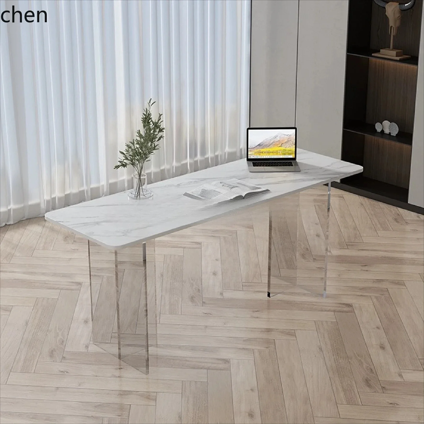 y8- acrylic gradual change slate desk lig luxury living  bedroom rectangular office study computer desk