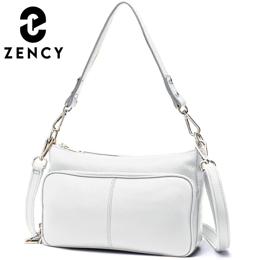 

Zency Women's Handbag 100% Genuine Leather Ladies Shoulder Crossbody Messenger Bag Fashion Hobos Black High Quality