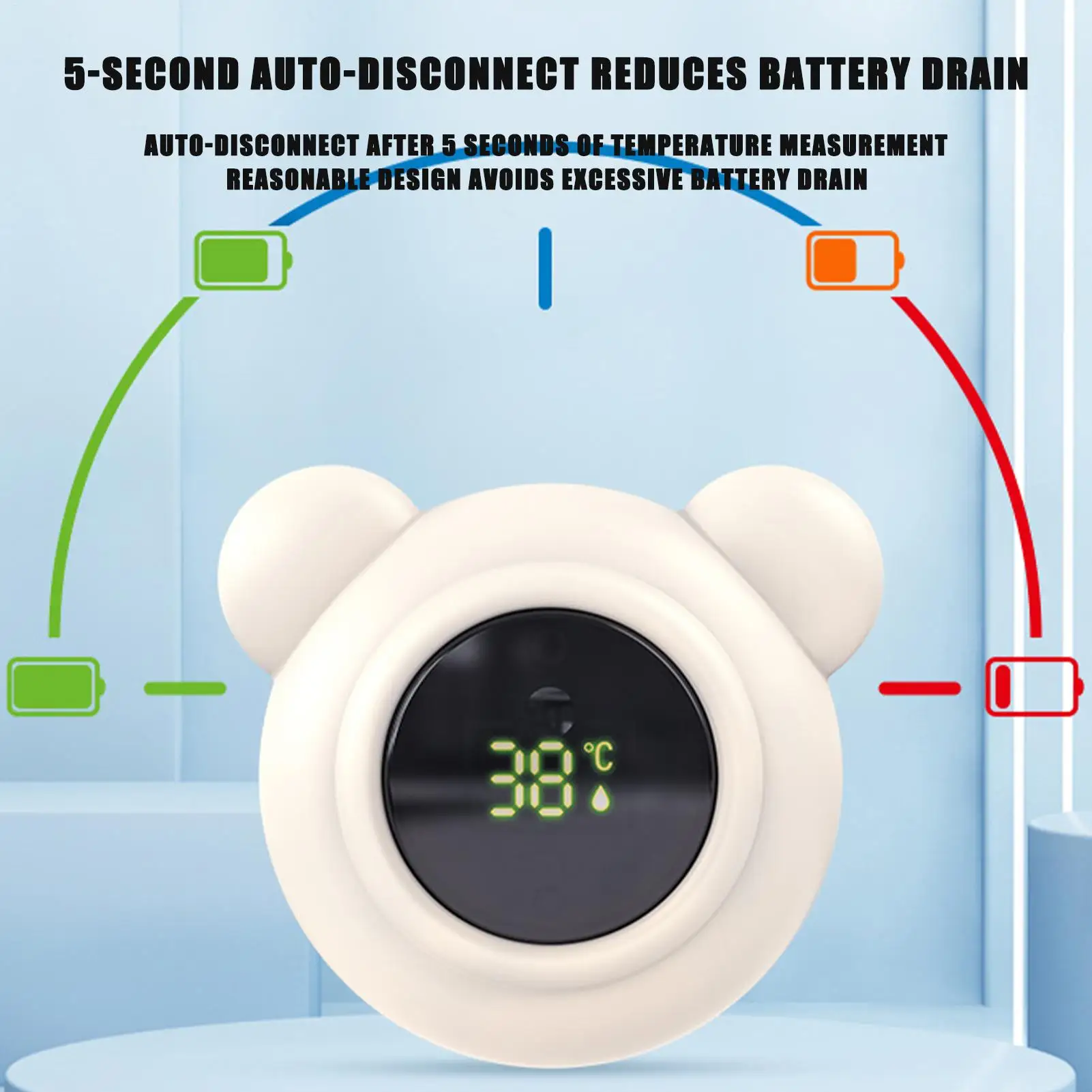 Little Bear Baby Water Temperature Gauge, Button Cell Child/Baby Bath With LED Display Temperature Gauge - Home Use