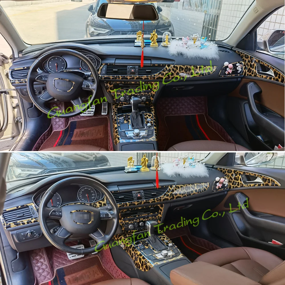 Für Audi A6 C7 2012-2018 Innenraum Mittelkonsole Türgriff 3D/5D Carbonfaser-Aufkleber, Auto-Styling-Zubehör – Detail 17
