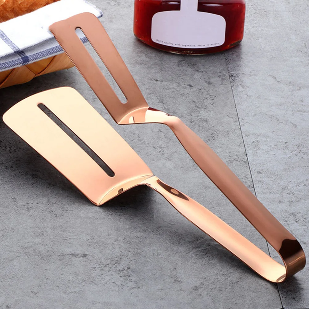 

2Pcs Stainless Steel Food Clamp Spatula Tong Kitchen Cooking Tool Steak Fish Bbq Grill Tong Home Restaurant Spatula