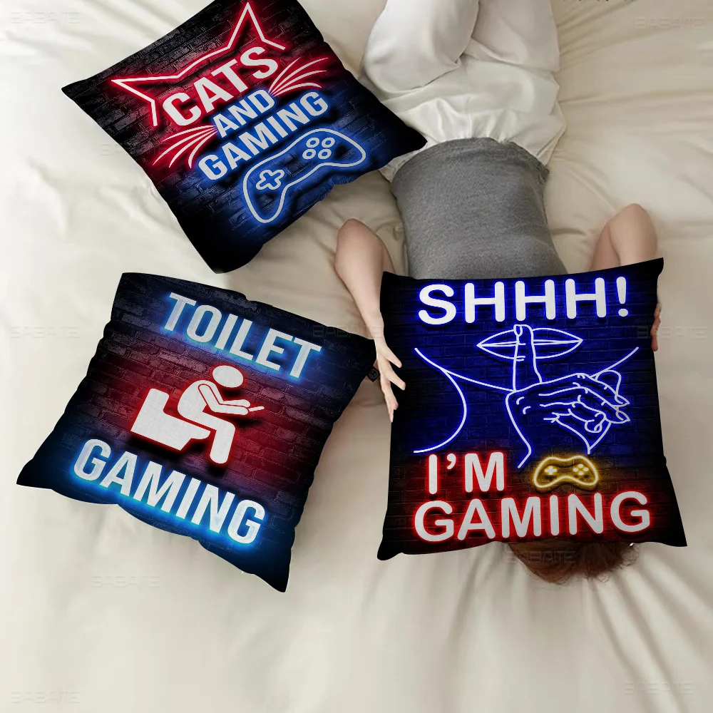 

Gaming Room Decoration Office Cushion Pillowcase Car Cushion Cover45X45CM Lumbar Pillowcase Sofa Pillowcover