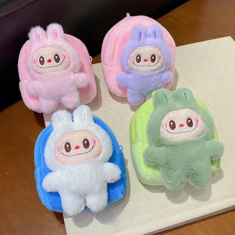 Knuffels Pluche Leuke Cartoon Pluche Labubu Portemonnee Mini Dierenhoofdtelefoontas Prachtig Kawaii Verjaardagscadeau voor vriend