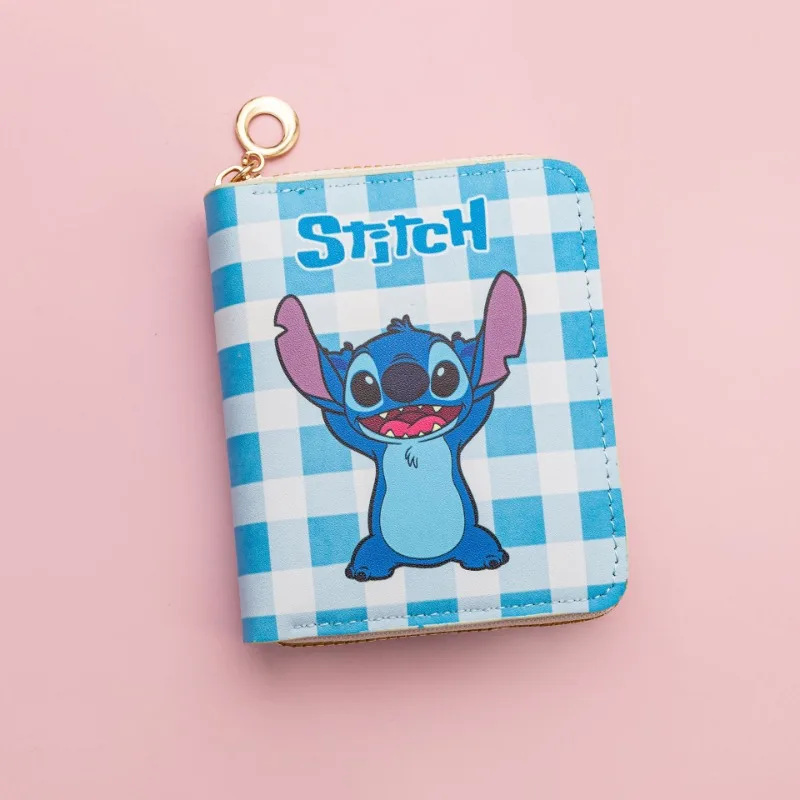 Cartera de dibujos animados Kawaii de Disney para estudiantes, hombres y mujeres, bolsa corta con cremallera, monedero, bolsa de identificación, embalaje de tarjetas, regalo de decoración