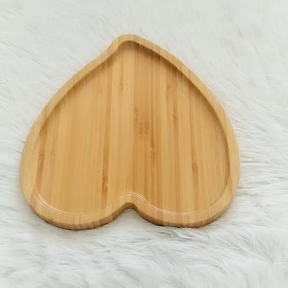 

Heart Shaped Bamboo Tray 23x21x1 6cm Fruit Snack Dessert Serving Platter Kitchen Household Multi Function Food Trays