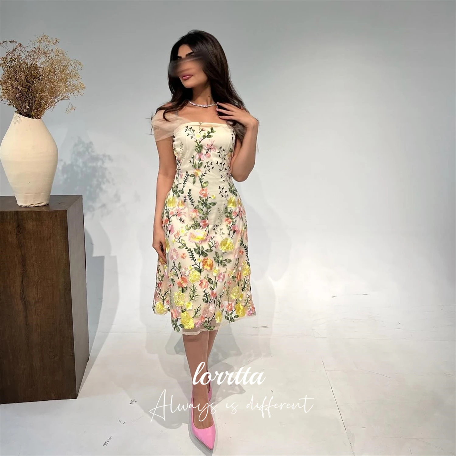 Loretta Maßgeschneidertes Partykleid, Hochzeit, Sommerkleider, Blumenstoff, kurzer Rock, Cocktailkleider, Partykleider, neu in Kleidern